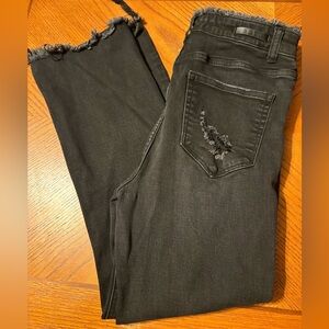 Risen High-Rise Black Straight-Leg Distressed Women's Jeans size 28